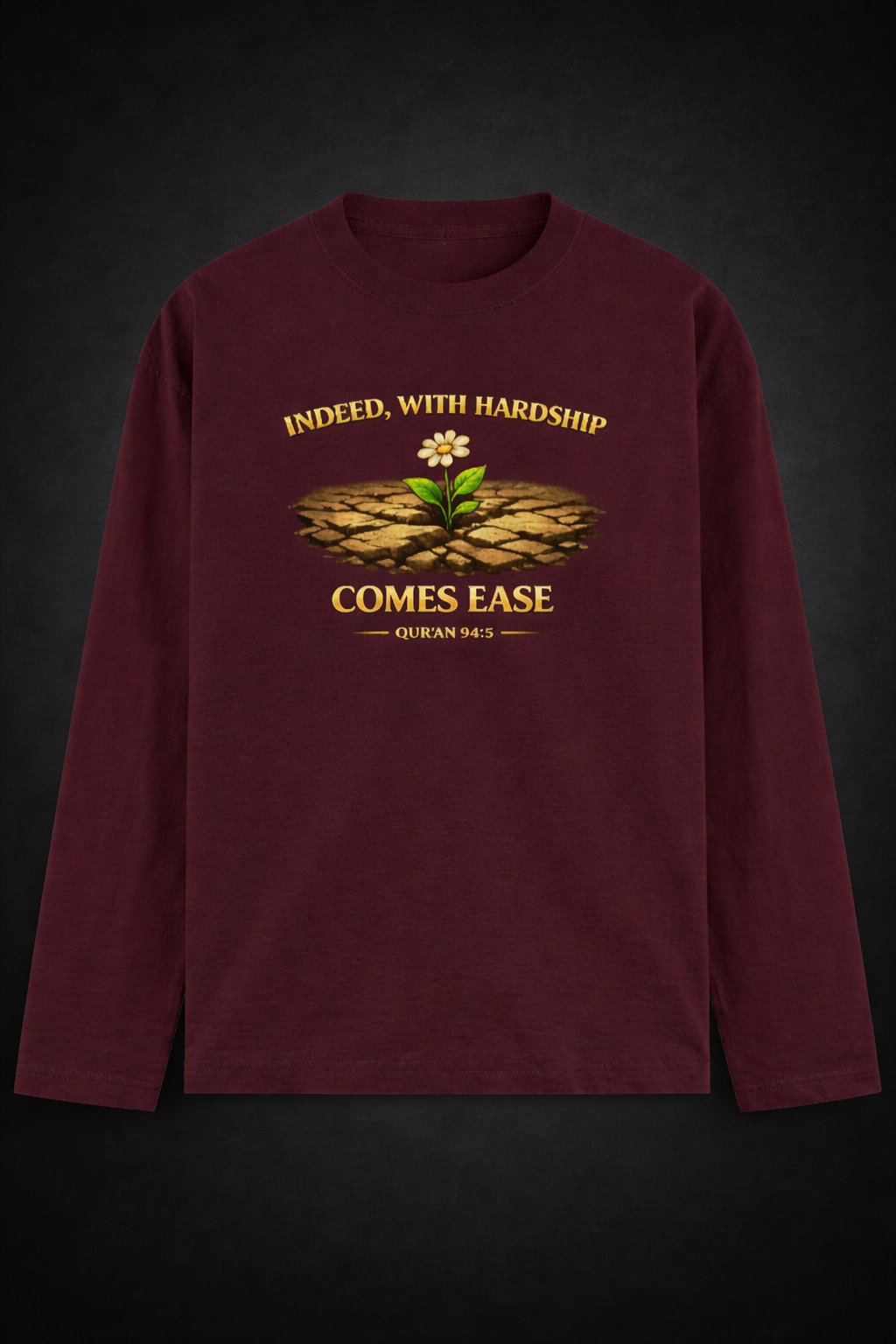 With Hardship Comes Ease – Qur’an 94:5 Premium Islamic Sweatshirt