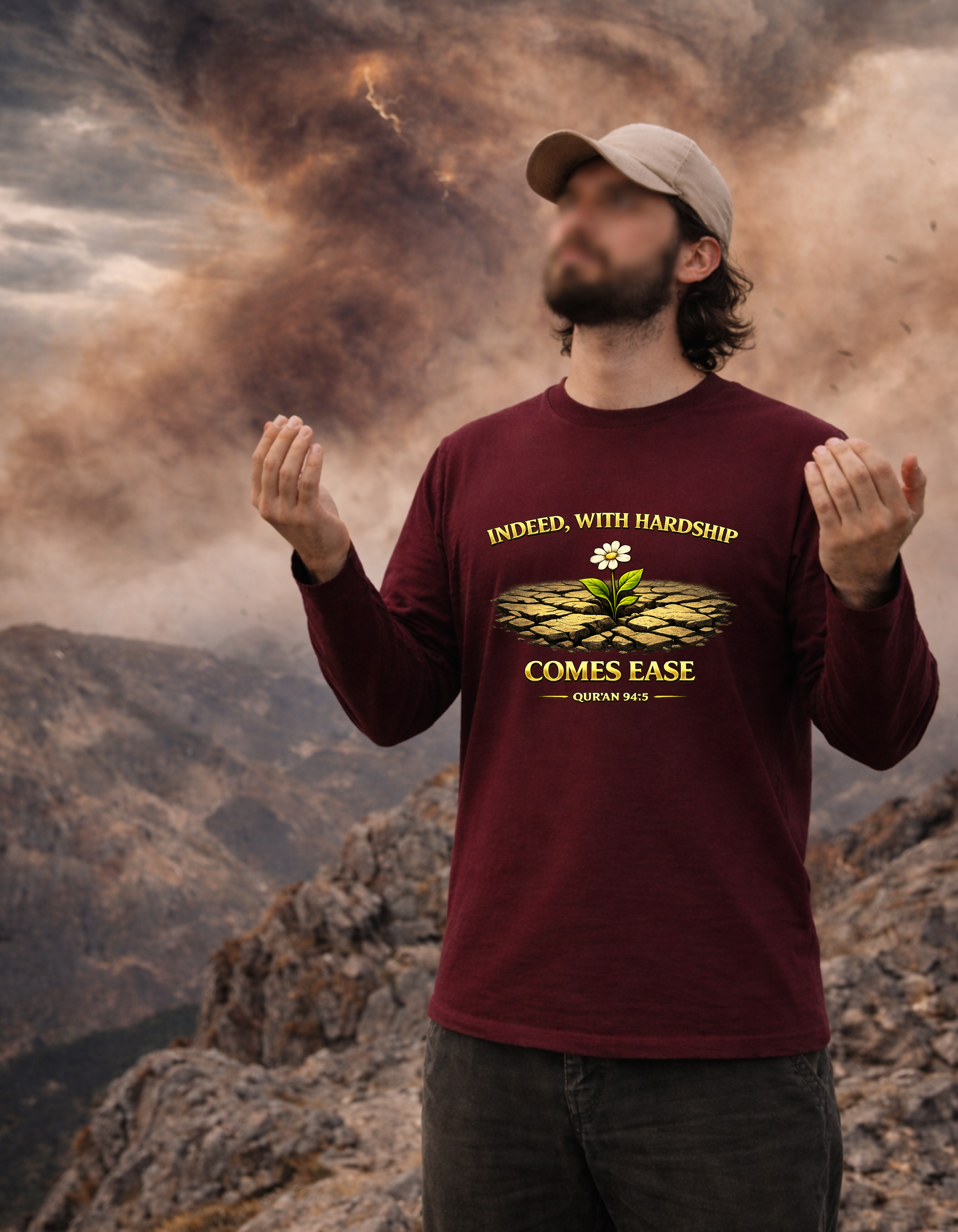 With Hardship Comes Ease – Qur’an 94:5 Premium Islamic Sweatshirt