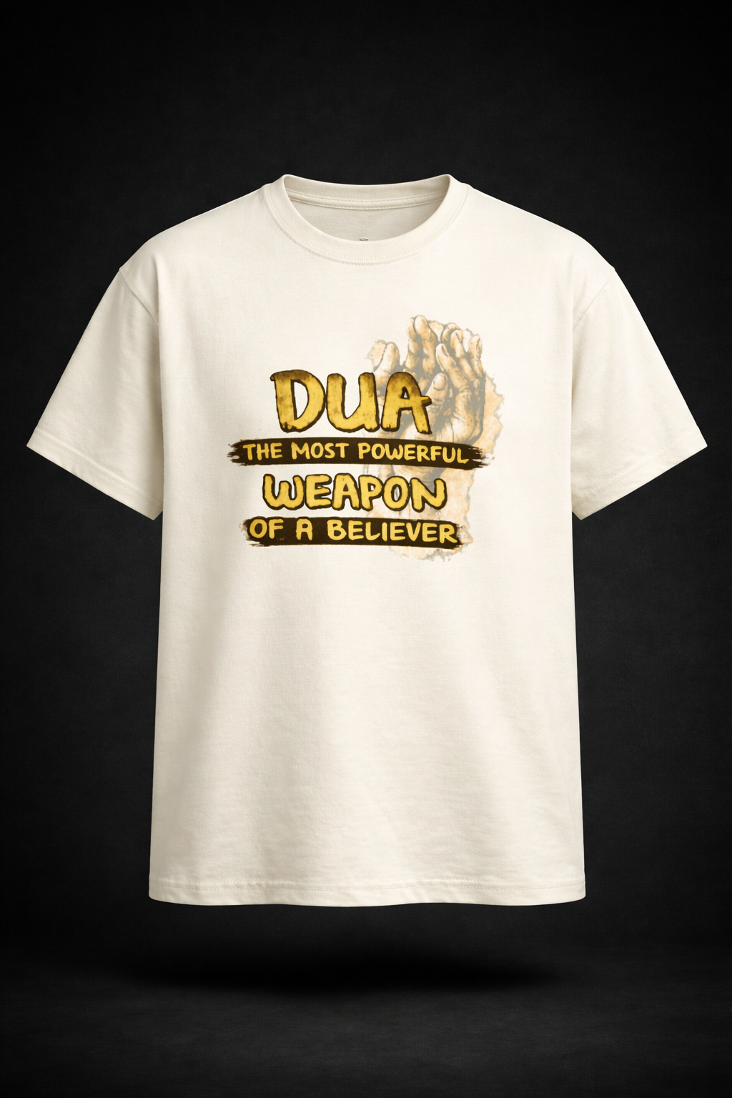 Dua – The Most Powerful Weapon of a Believer | Islamic Premium Graphic T-Shirt (Golden Edition)