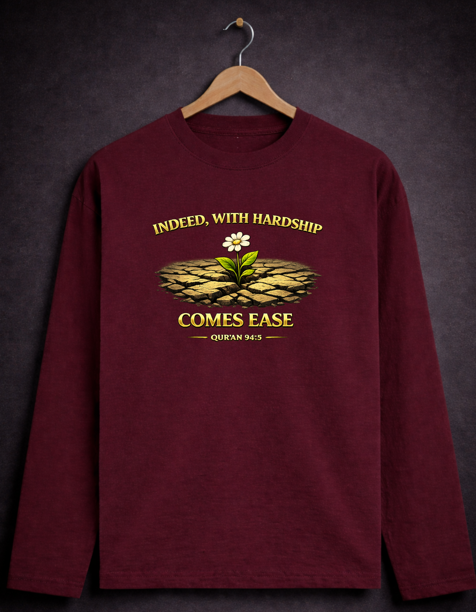 With Hardship Comes Ease – Qur’an 94:5 Premium Islamic Sweatshirt