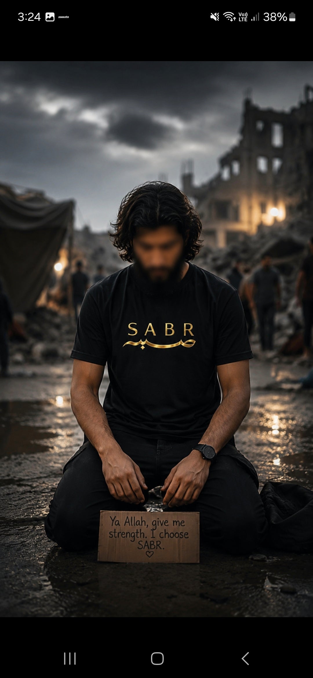 SABR – Patience in Faith T-Shirt - Black