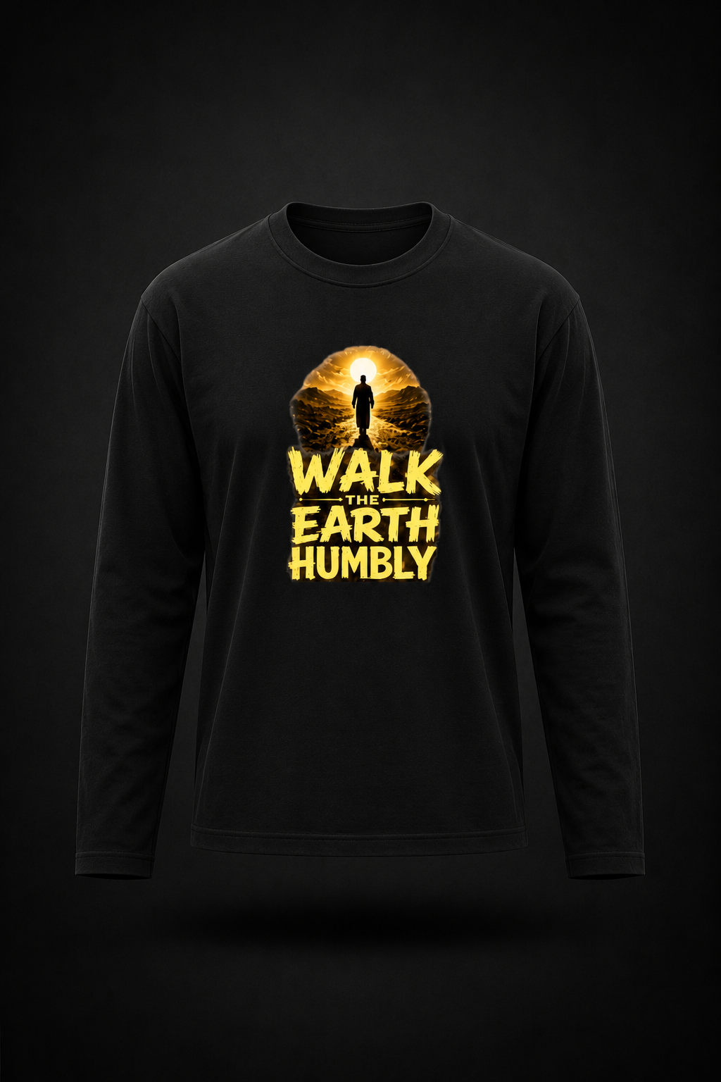 Walk The Earth Humbly | Premium Islamic Full Sleeve T-Shirt