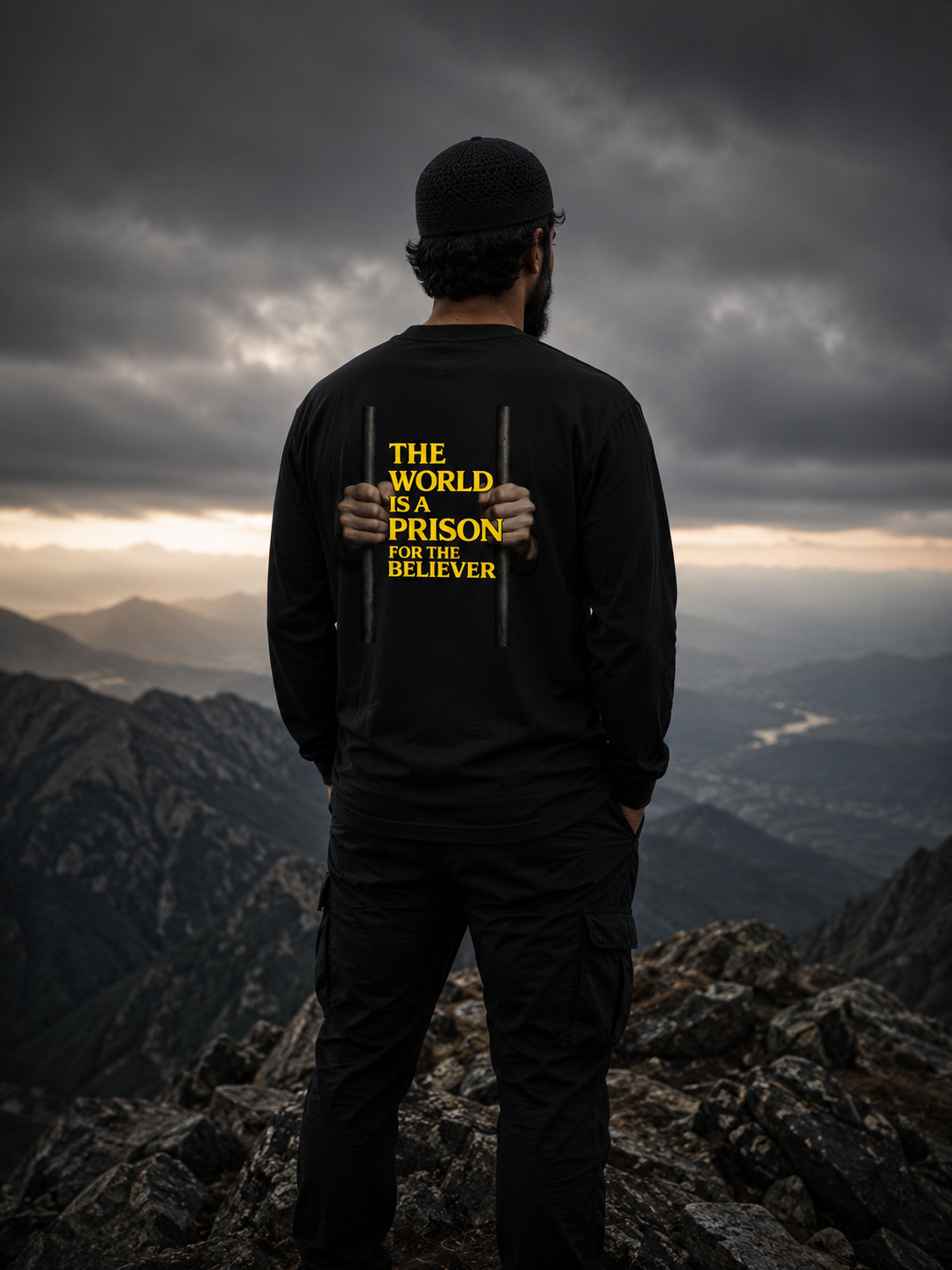 "The World Is a Prison for the Believer” – Islamic Reminder Full Sleeve T-Shirt